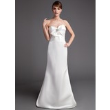 Sheath Sweetheart Sweep Train Satin Prom Dress With Ruffle Beading (018004952)