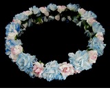 Lovely Pink & Blue Flowers Wedding/Special Occasion Headpiece (042025092)