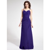 Sheath Sweetheart Floor-Length Chiffon Bridesmaid Dress With Ruffle (007021815)