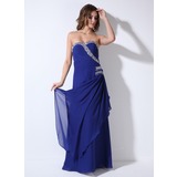 A-Line/Princess Sweetheart Floor-Length Chiffon Evening Dress With Ruffle Beading Sequins (017020712)