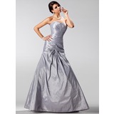 A-Line/Princess Strapless Floor-Length Taffeta Prom Dress With Ruffle (018005225)