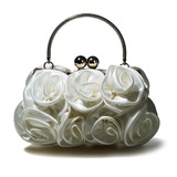 Bolsas de seda lindos noite / Embreagens / sacos alça superior (marfim) (012012241)