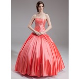 Ball-Gown Sweetheart Floor-Length Taffeta Quinceanera Dress With Beading (021020792)