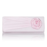 Pink Gorgeous Satin/ Silk Shell With Applique Evening Handbags (012008207)