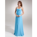 Empire Sweetheart Floor-Length Chiffon Maternity Bridesmaid Dress With Ruffle (045004424)
