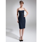 Sheath Sweetheart Knee-Length Satin Cocktail Dress (016021001)