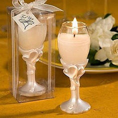 Double Heart Design Champagne Flute Candle Holders(096017654)