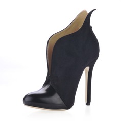 Suede Stiletto Heel Closed Toe Ankle Boots With Split Joint (088017455)