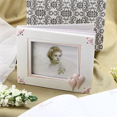 Embracing Hearts Design Resin Photo Cover Wedding Guestbook(101018136)