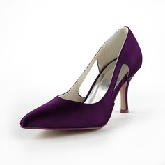 Satin Stöckel Absatz Geschlossene Zehe Absatzschuhe Brautschuhe (047024524)
