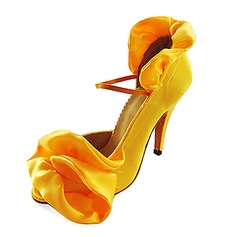 Satin Heels Sandals Latin Ballroom Dance Shoes With Satin Flower (053012970)