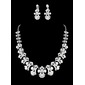 Luminoso Dazzling argento strass Due donne pezzo 'nozze insieme dei monili (011016793) Luminoso Dazzling argento strass Due donne pezzo 'nozze insieme dei monili (011016793)