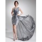 Tubino Monospalla Asimmetrico Organza Abiti feste con Increspature Perline (018020956) Tubino Monospalla Asimmetrico Organza Abiti feste con Increspature Perline (018020956)