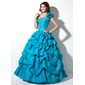 Ball-Gown One-Shoulder Floor-Length Taffeta Quinceanera Dress With Ruffle Beading (021004653) Ball-Gown One-Shoulder Floor-Length Taffeta Quinceanera Dress With Ruffle Beading (021004653)