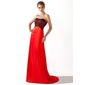 Impero A cuore Sweep treno Charmeuse Pizzo Abito da damigella (007004299)