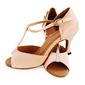 Satin Heels Latin Ballroom Dance Shoes With T-Strap (053012958)