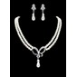 Set di gioielli Anniversario Matrimonio Fidanzamento Compleanno Regalo Festa Quotidiano Lega con strass Argento Gioielli con Pearl strass (011019398)
