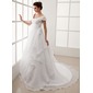 A-Line/Princess Off-the-Shoulder Court Train Organza Wedding Dress With Ruffle (002012708) A-Line/Princess Off-the-Shoulder Court Train Organza Wedding Dress With Ruffle (002012708)