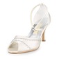 Satin Stöckel Absatz Peep Toe Absatzschuhe Brautschuhe mit Strass (047010757)