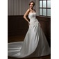 Ball-Gown Sweetheart Chapel Train Charmeuse Wedding Dress With Lace Beadwork (002000254)
