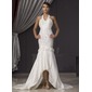 Mermaid Halter Asymmetrical Taffeta Wedding Dress With Beadwork Flower(s) Sequins (002014475) Mermaid Halter Asymmetrical Taffeta Wedding Dress With Beadwork Flower(s) Sequins (002014475)