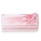 Pink Gorgeous Shining Satin Shell With Applique Evening Handbags (012009718) Pink Gorgeous Shining Satin Shell With Applique Evening Handbags (012009718)