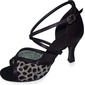Fabric Nubuck Heels Sandals Latin Dance Shoes With Animal Print (053021604) Fabric Nubuck Heels Sandals Latin Dance Shoes With Animal Print (053021604)