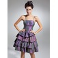 A-Line/Princess Knee-Length Taffeta Cocktail Dress With Ruffle (016015045) A-Line/Princess Knee-Length Taffeta Cocktail Dress With Ruffle (016015045)