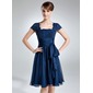 A-Line/Princess Strapless Knee-Length Chiffon Lace Mother of the Bride Dress With Ruffle (008006166) A-Line/Princess Strapless Knee-Length Chiffon Lace Mother of the Bride Dress With Ruffle (008006166)