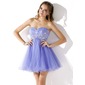 Empire Sweetheart Short/Mini Organza Homecoming Dress With Ruffle Lace Beading (022021283) Empire Sweetheart Short/Mini Organza Homecoming Dress With Ruffle Lace Beading (022021283)