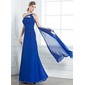 A-Line/Princess One-Shoulder Floor-Length Chiffon Bridesmaid Dress With Ruffle Beading (007004158)