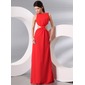 A-Line/Princess Scoop Neck Floor-Length Chiffon Evening Dress With Ruffle (017014000) A-Line/Princess Scoop Neck Floor-Length Chiffon Evening Dress With Ruffle (017014000)