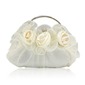 Ivory Silk Shell With Flower Evening Handbags/ Clutches (012011026)