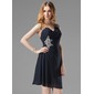 Sheath One-Shoulder Short/Mini Chiffon Cocktail Dress With Ruffle Beading Appliques Sequins (016003019)