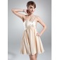 Impero Monospalla Corto Chiffon Charmeuse Abito da damigella con Increspature (022020833)