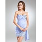 Tubo Coração Curto/ Mini Chiffon Vestido de cocktail com Pregueado Bordado Lantejoulas (016024429)
