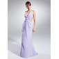 Sheath V-neck Floor-Length Chiffon Prom Dress With Ruffle Lace Beading Sequins (018015067)