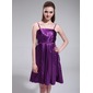 Empire Knee-Length Charmeuse Bridesmaid Dress With Ruffle (007025588) Empire Knee-Length Charmeuse Bridesmaid Dress With Ruffle (007025588)