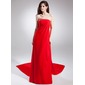 Empire Strapless Watteau Train Chiffon Prom Dress With Ruffle Beading (018015873)