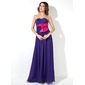 Empire Sweetheart Floor-Length Chiffon Maternity Bridesmaid Dress With Sash (016025854)