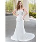 Sheath/Column Sweetheart Court Train Satin Wedding Dress With Ruffle Beadwork (002001175) Sheath/Column Sweetheart Court Train Satin Wedding Dress With Ruffle Beadwork (002001175)