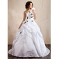 De baile Um ombro Cauda corte Tafetá Vestido de noiva com Pregueado Renda Bordado fecho de correr Sequins (002001432) De baile Um ombro Cauda corte Tafetá Vestido de noiva com Pregueado Renda Bordado fecho de correr Sequins (002001432)