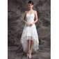 A-Line/Princess V-neck Asymmetrical Organza Tulle Wedding Dress With Lace Beadwork (002024067) A-Line/Princess V-neck Asymmetrical Organza Tulle Wedding Dress With Lace Beadwork (002024067)