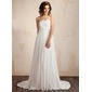 Empire Strapless Sweep Train Chiffon Wedding Dress With Ruffle Lace Beadwork (002011587) Empire Strapless Sweep Train Chiffon Wedding Dress With Ruffle Lace Beadwork (002011587)