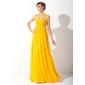 Empire Halter Floor-Length Chiffon Holiday Dress With Ruffle Beading (020015090)