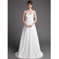 Empire Halter Court Train Chiffon Wedding Dress With Ruffle Beadwork (002001313) Empire Halter Court Train Chiffon Wedding Dress With Ruffle Beadwork (002001313)