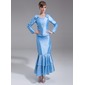 Sheath Scoop Neck Ankle-Length Taffeta Bridesmaid Dress With Lace Beading (007002109) Sheath Scoop Neck Ankle-Length Taffeta Bridesmaid Dress With Lace Beading (007002109)