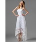 A-Line/Principessa Senza spalline Asimmetrico raso Pizzo Abito per matrimonio con Perline (002000226)