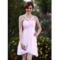 Império Decote V Assimétrico Chiffon Vestido de madrinha com Pregueado (002025640)