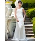 Tubo Um ombro Cauda corte Charmeuse Vestido de madrinha com Pregueado (017024574) Tubo Um ombro Cauda corte Charmeuse Vestido de madrinha com Pregueado (017024574)